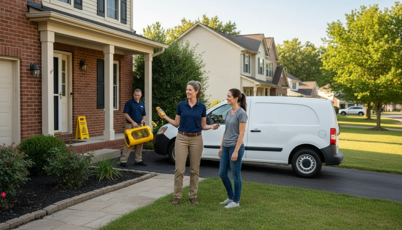 Residential water damage restoration in Glenarm, IL